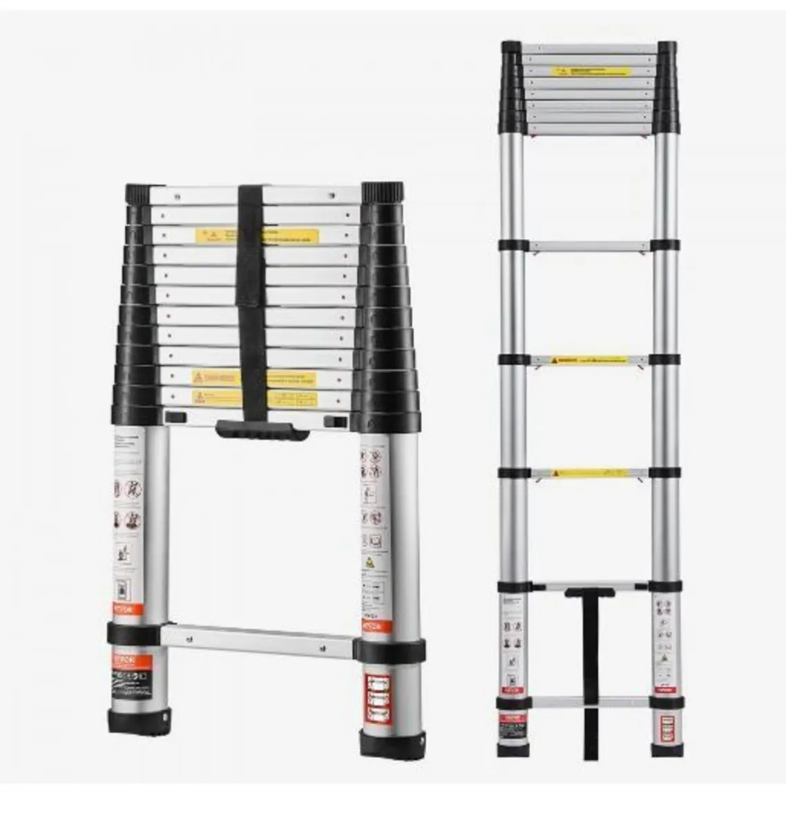 3.8m Telescoping Ladder, Aluminum Lightweight - Image 1