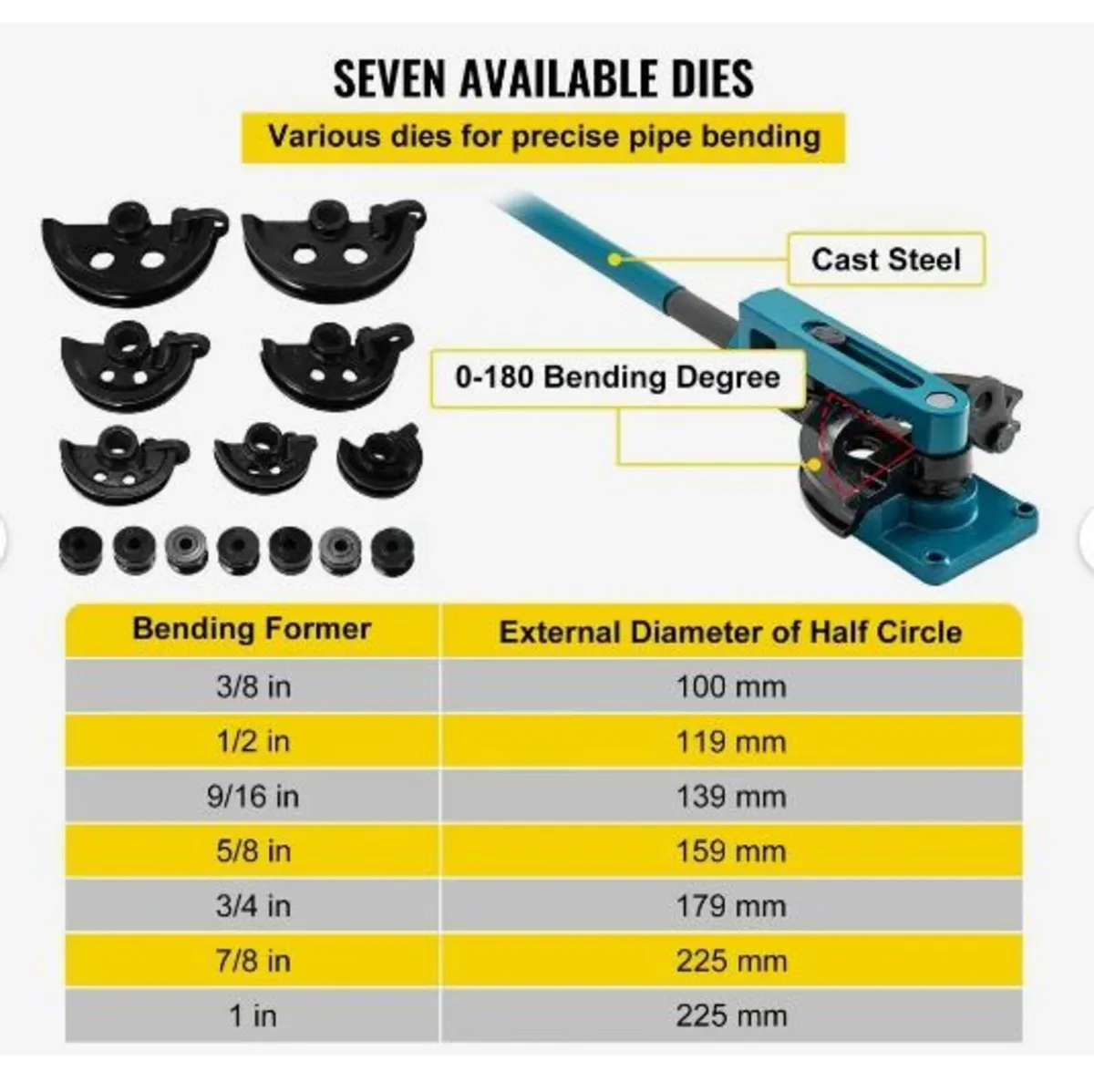 Pipe Bender 3/8 to 1 Inch Pipe Tubing Bender - Image 2