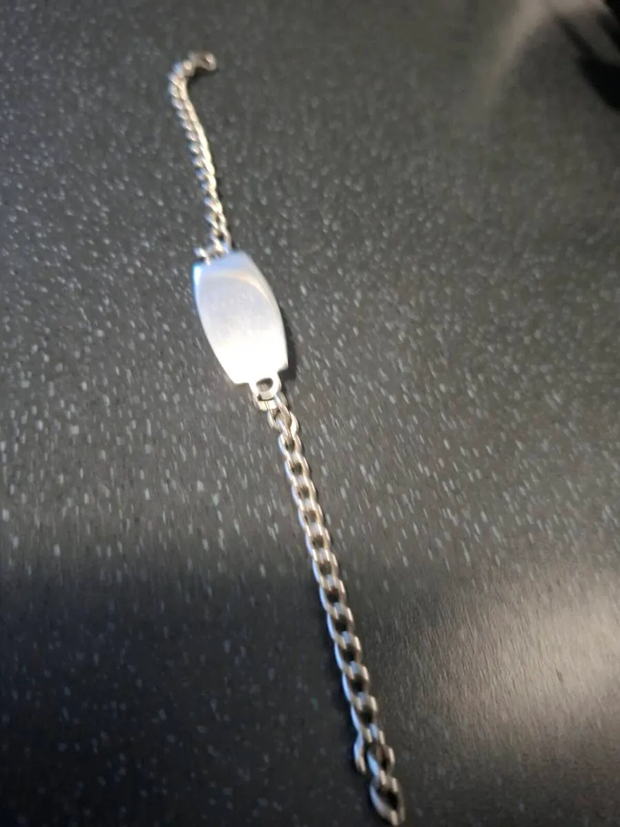 Vintage stamped Silver Identity Bracelet - Image 3