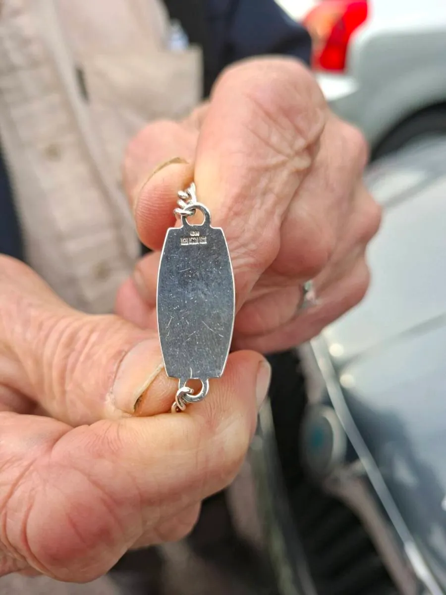 Vintage stamped Silver Identity Bracelet - Image 1