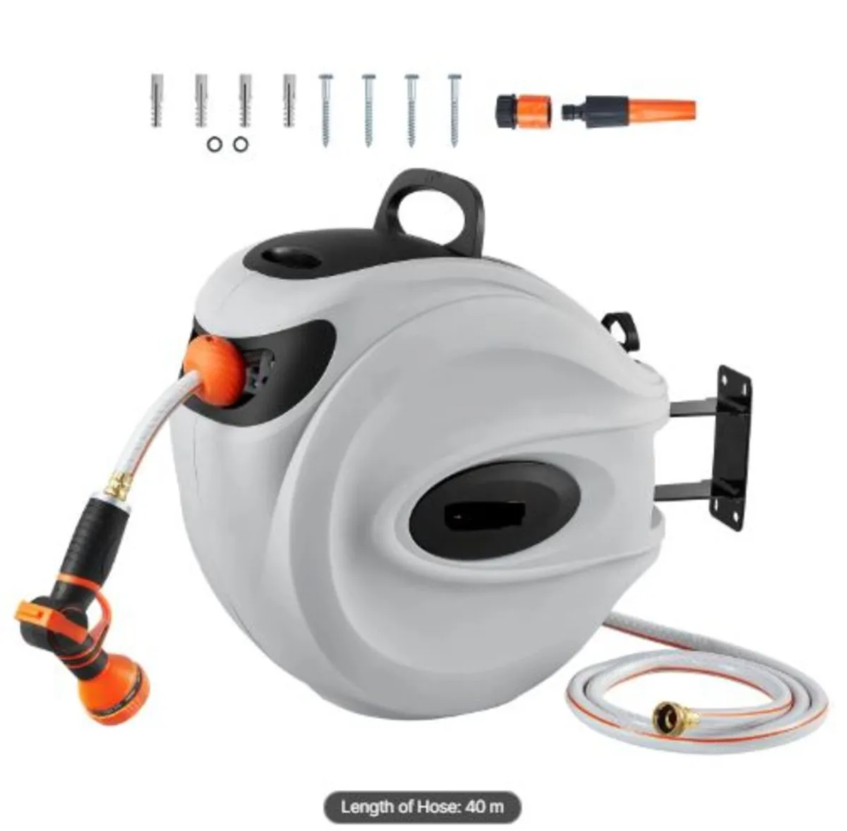 Retractable Garden Hose Reel, 1/2" x 131.23 ft - Image 1