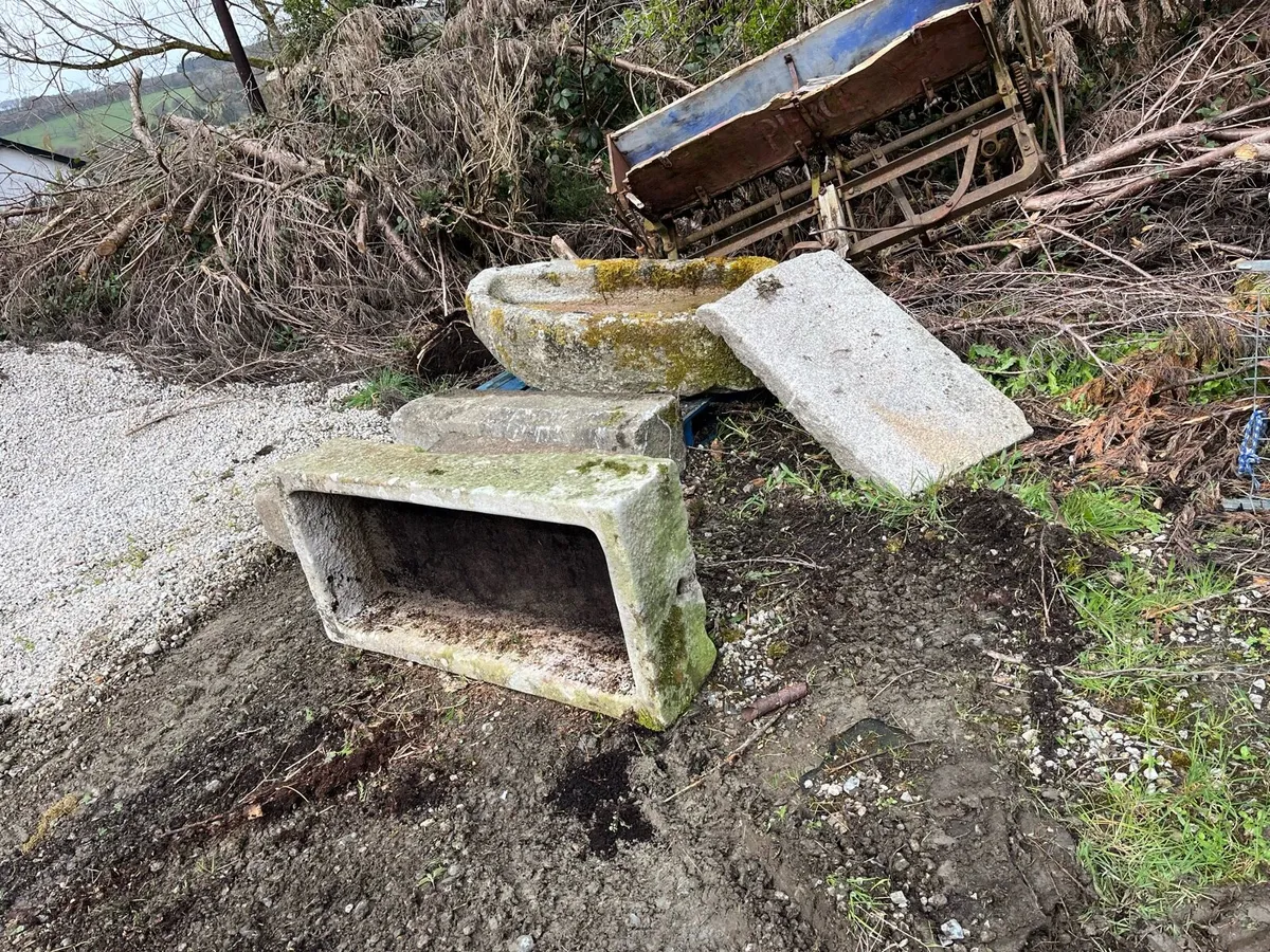 2 granite and sandstone plusGranite antique trough - Image 1