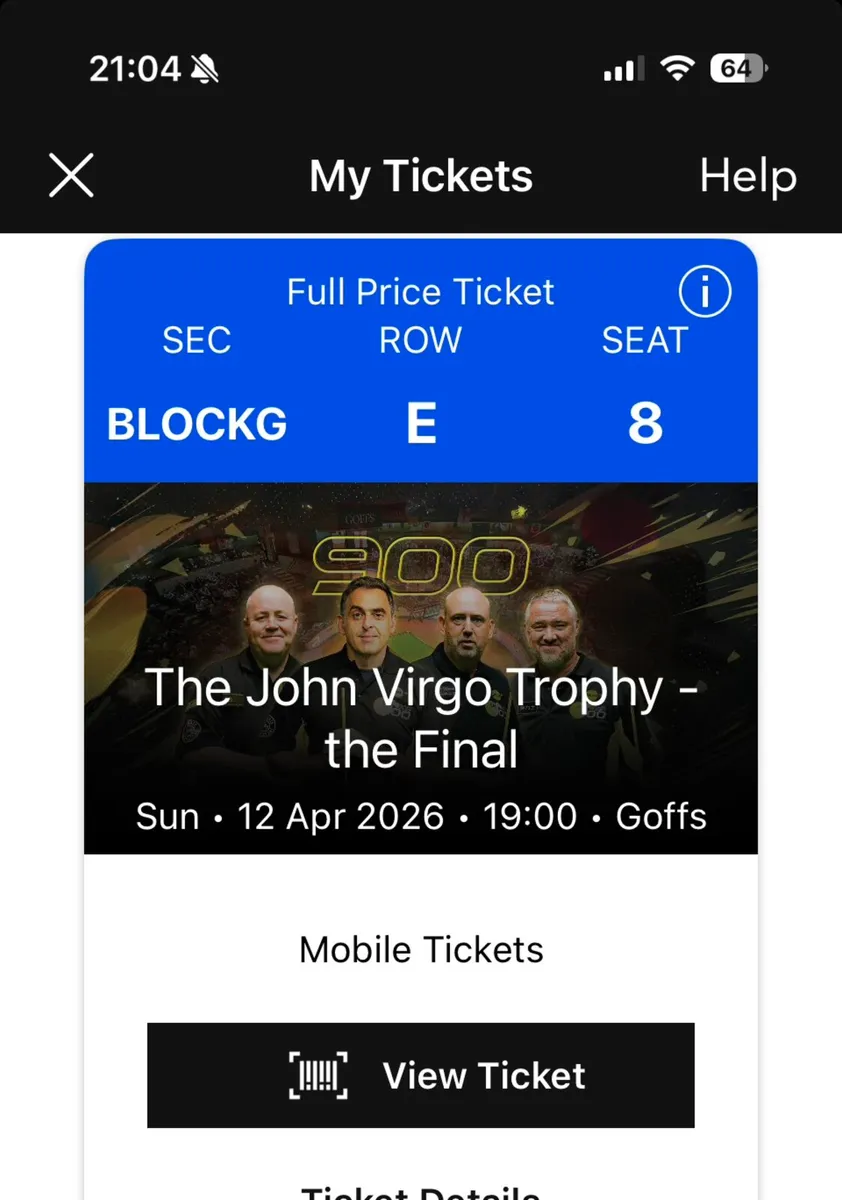 John Virgo trophy snooker final