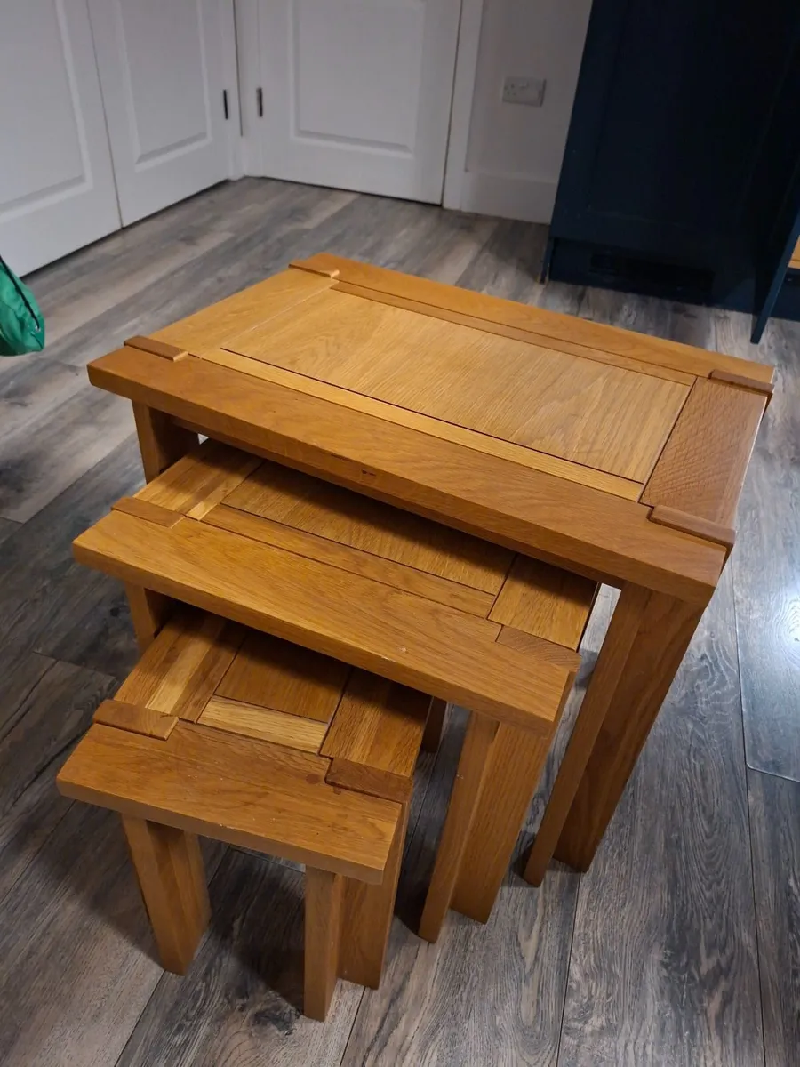 Solid Oak nest of tables