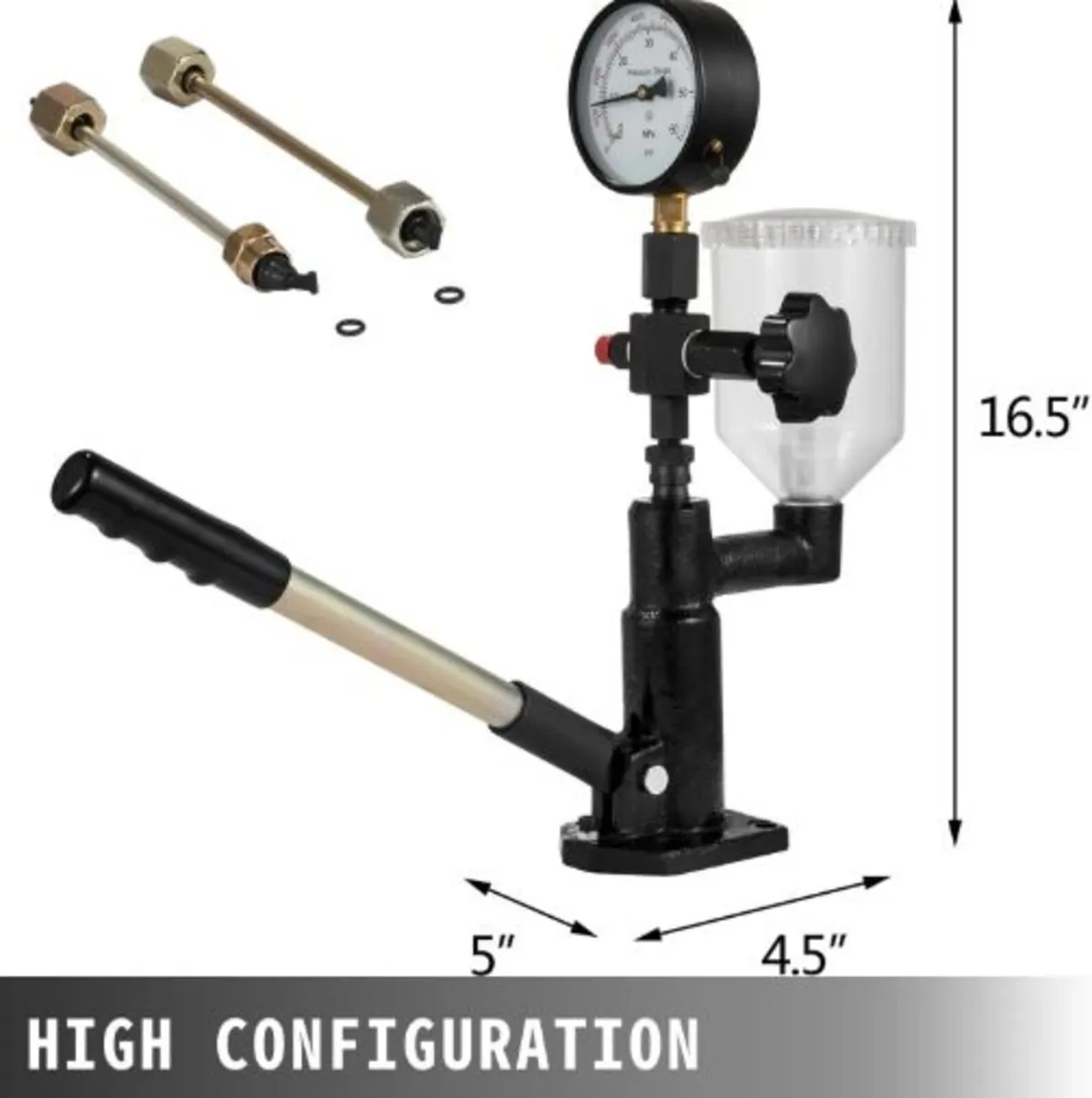 600 Bar Injector Tester 0.8L Fuel Pressure Gauge, - Image 3