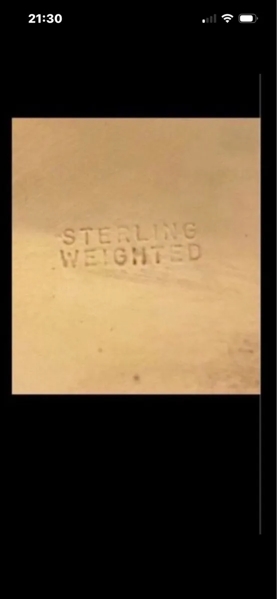 Antique Silver Weighted Milk & Sugar Bowl - Image 4