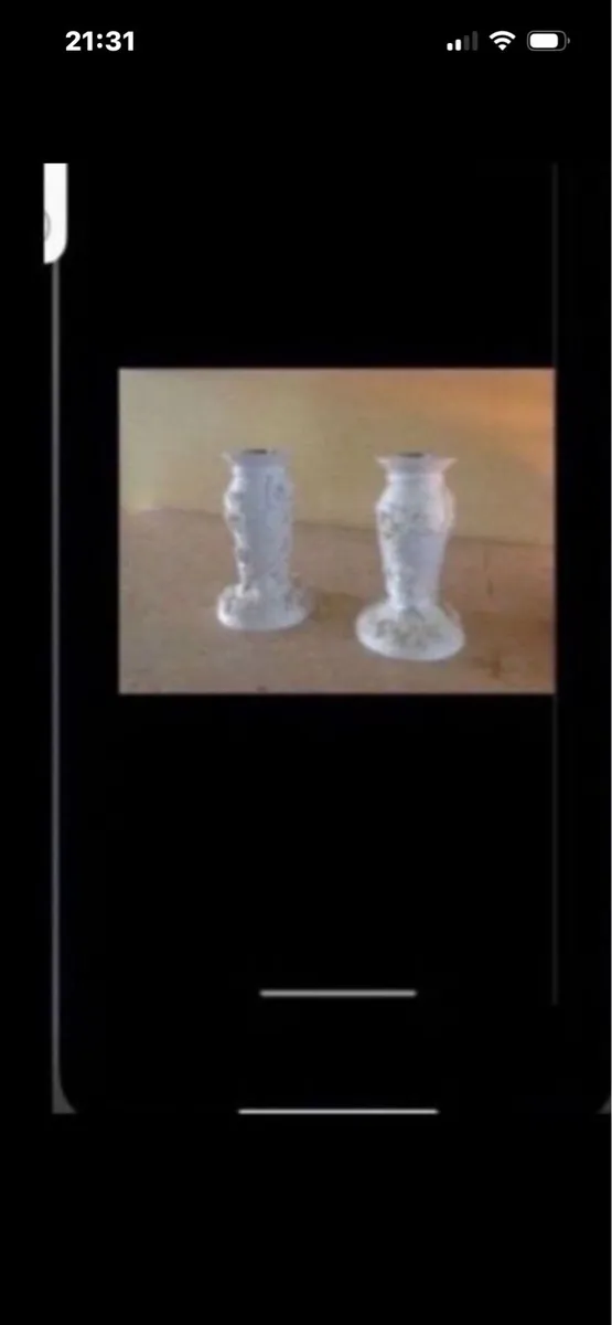 Vintage Cherub & Roses Candlestick Set - Image 1