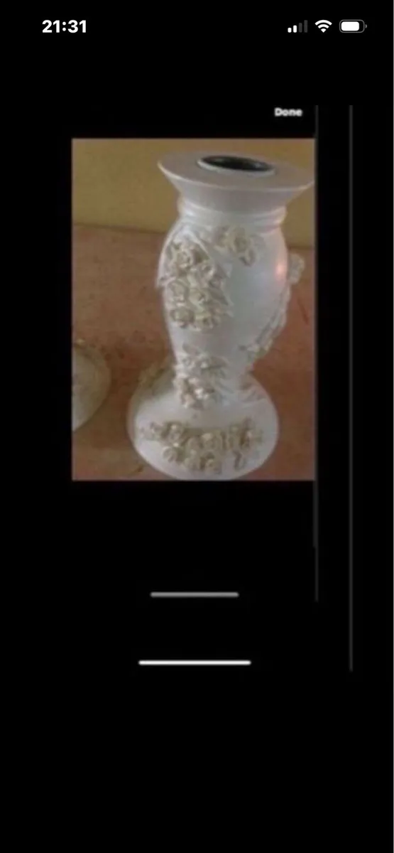 Vintage Cherub & Roses Candlestick Set - Image 2