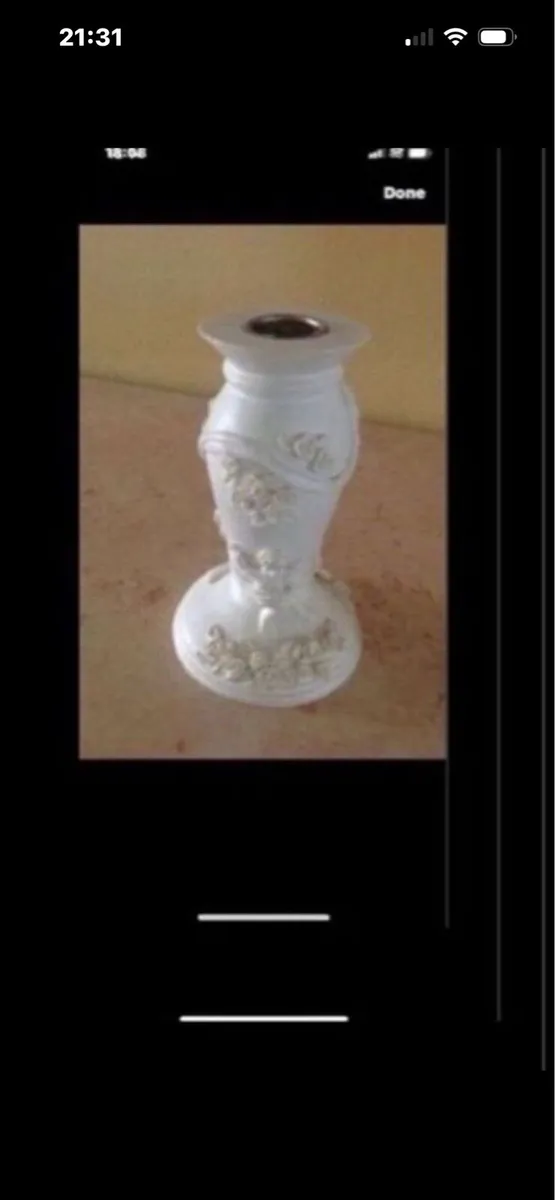 Vintage Cherub & Roses Candlestick Set - Image 3