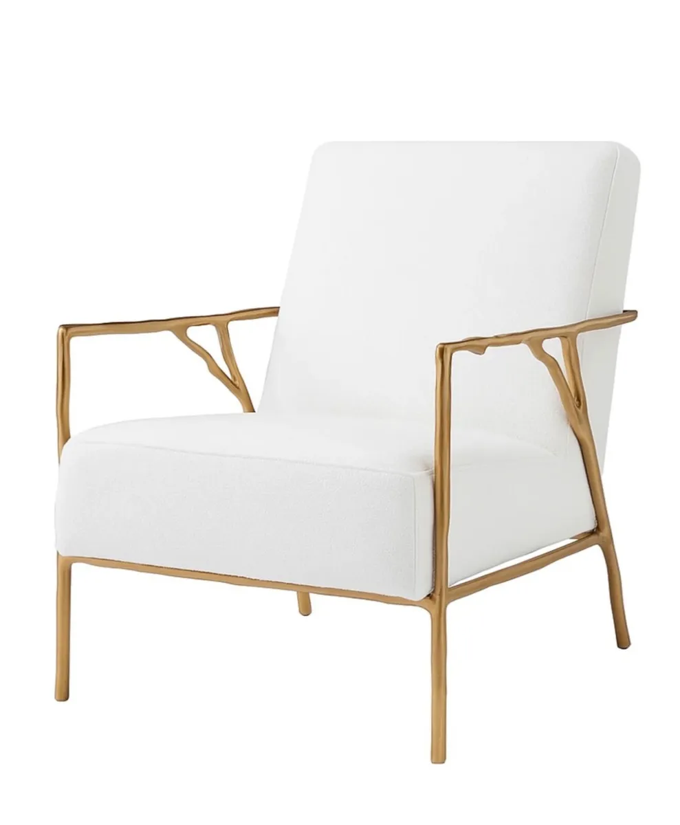 EICHHOLTZ  Antico Armchair Natural / Gold hardwear - Image 1
