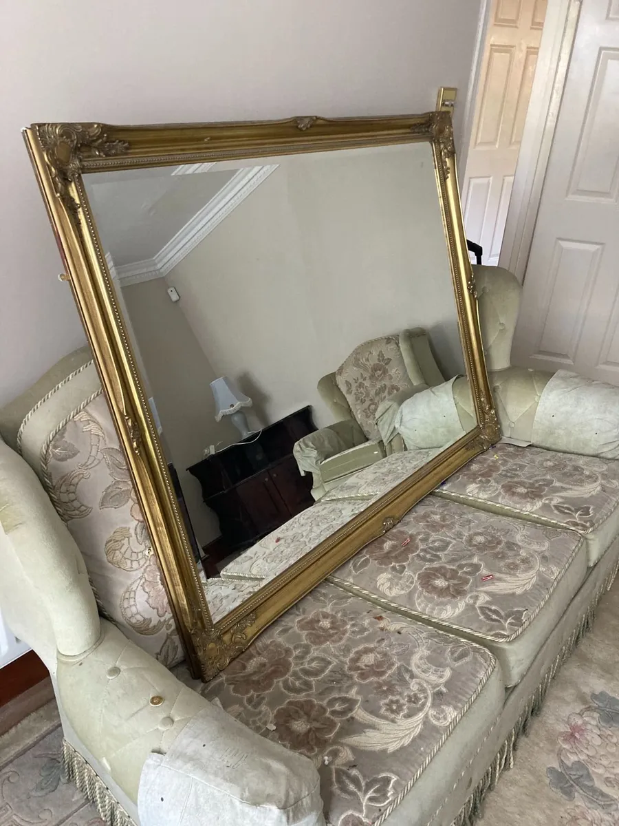 Mirror - Over Mantle Mirror- Gilt Frame- Large - Image 4