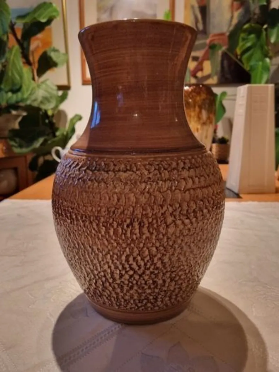 Vintage Denby Large Brown Bracken Vase - Image 1