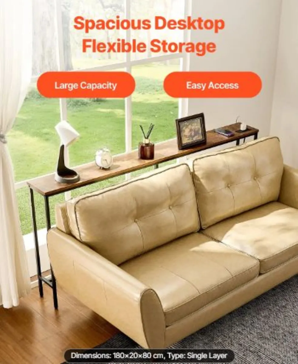 Narrow Console Sofa Table,70.9” Behind Couch Table - Image 2