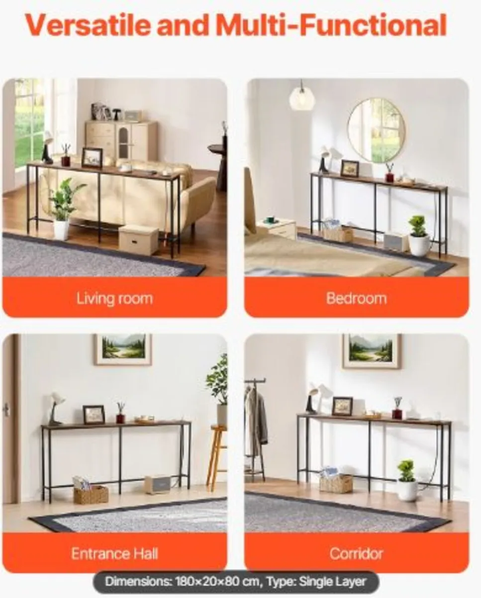 Narrow Console Sofa Table,70.9” Behind Couch Table - Image 3
