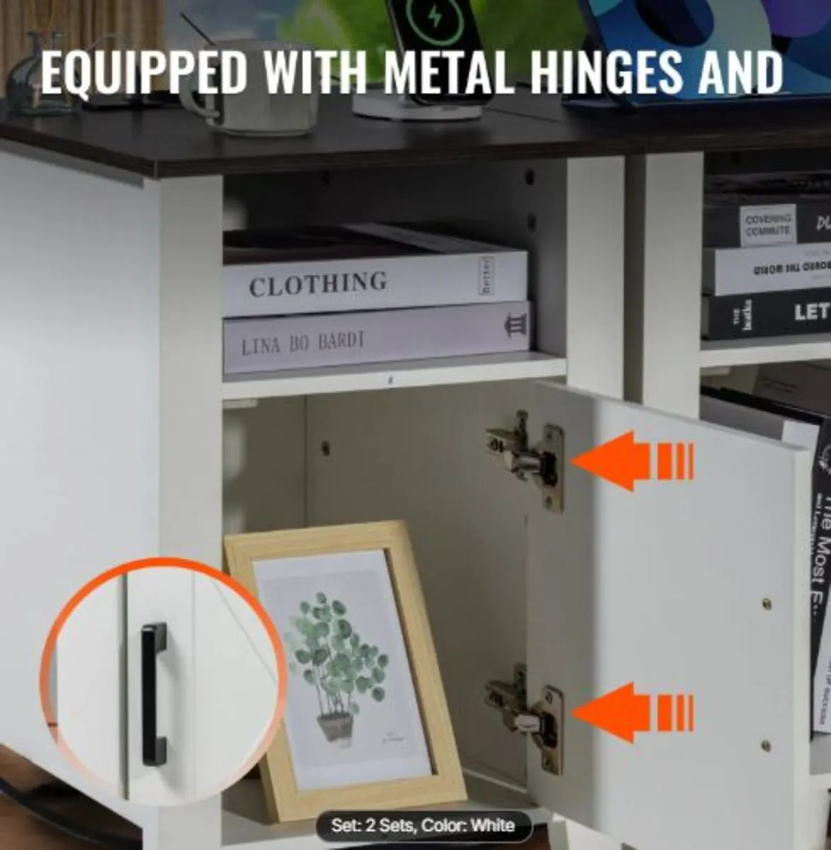 Farmhouse End Table, Set of 2, Square Night Stand - Image 3