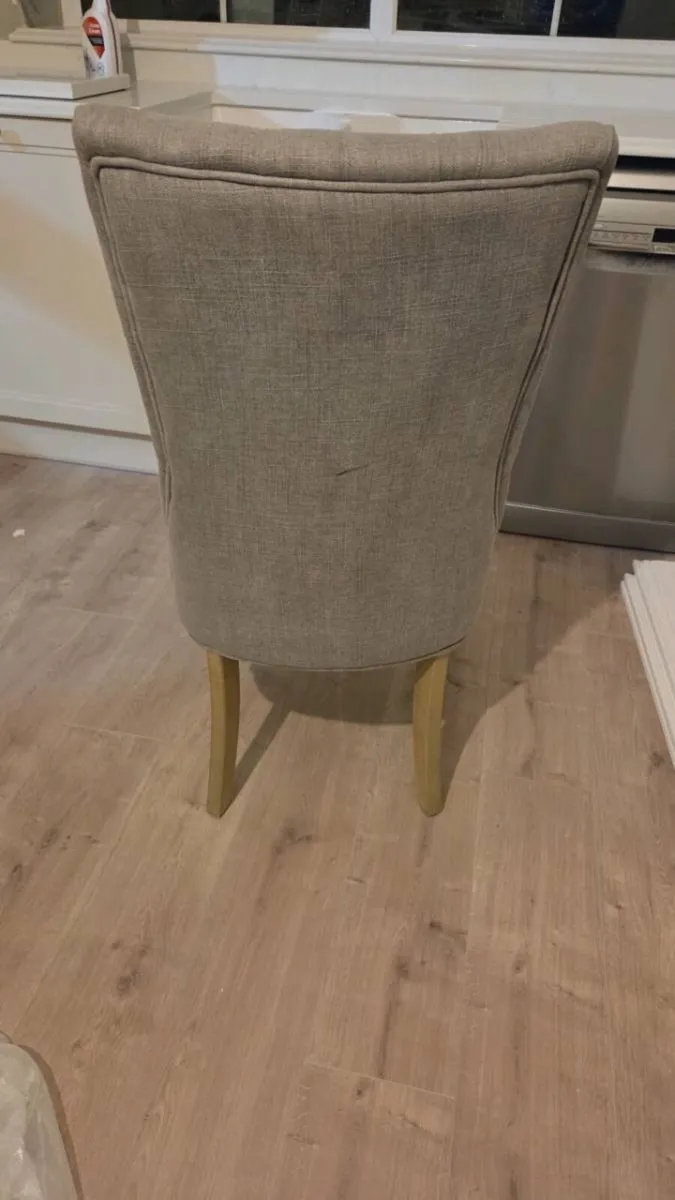 Grey Tufted Parsons Dining Chairs x4 - Image 2