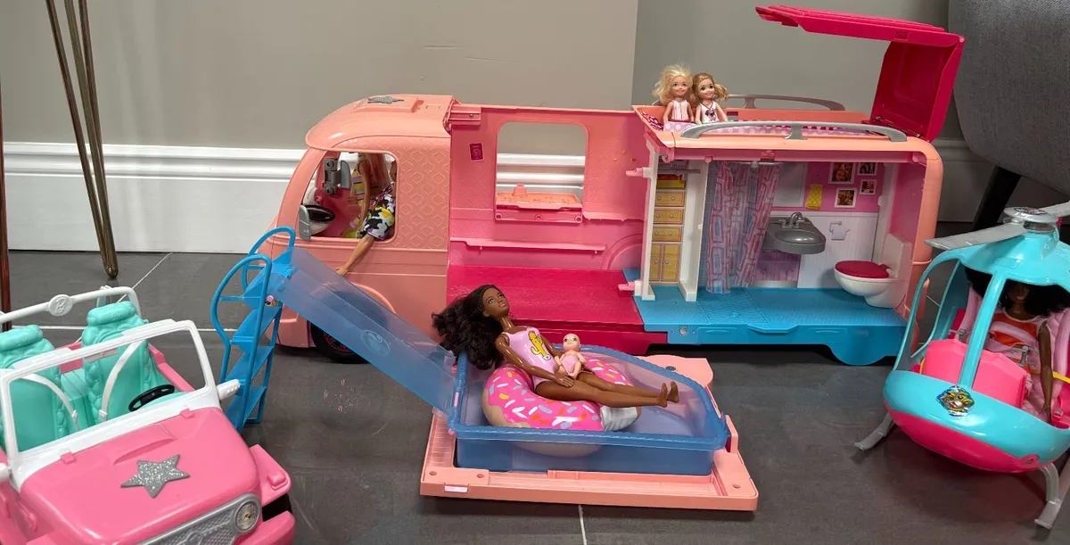 Barbie Campervan, Helicopter and Car - Image 1