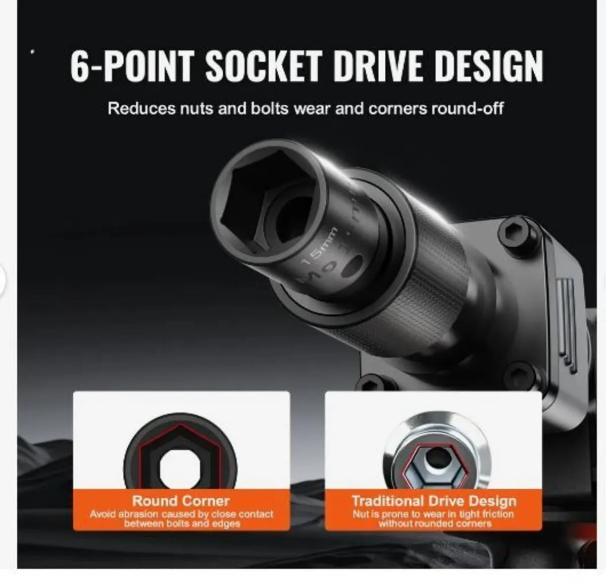 3/8" Drive Impact Socket Set, 15 Piece - Image 4