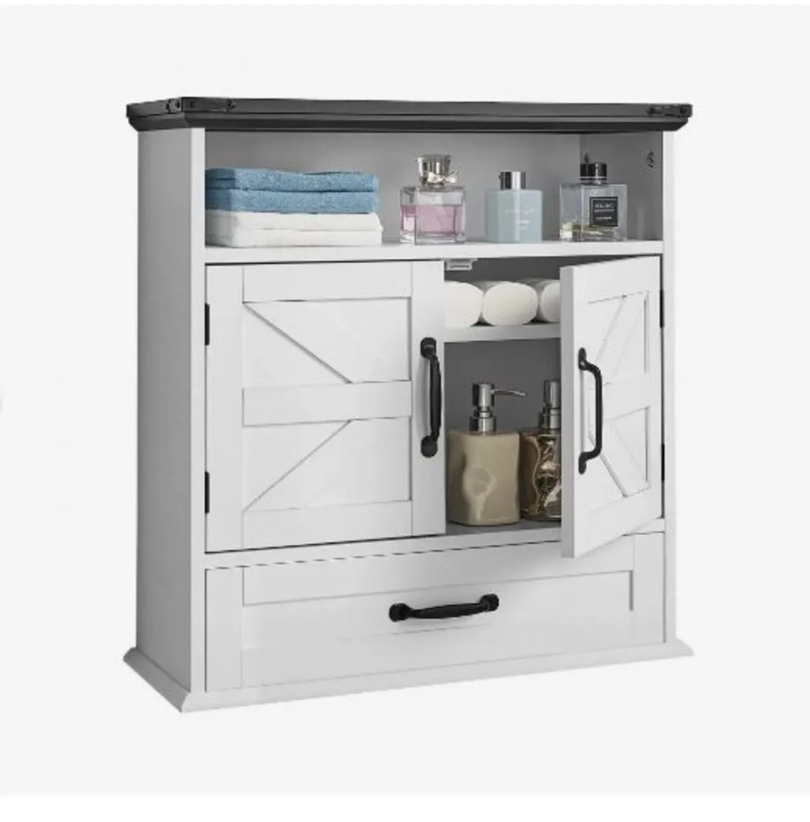 Bathroom Wall Cabinet, 2 Doors & Adjustable Shelf - Image 1