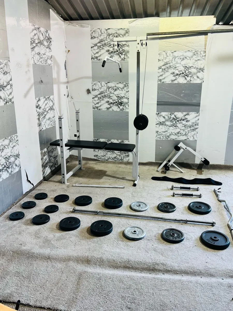 WEIGHT BENCH with lat pull down attachment weights - Image 3