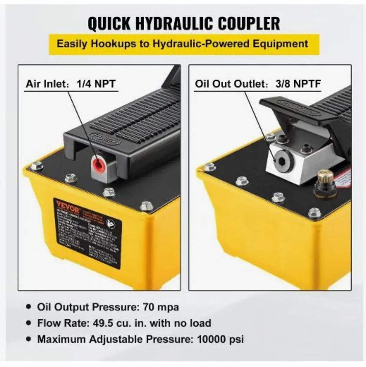 Air Hydraulic Pump, 10,000 PSI Hydraulic Foot - Image 3