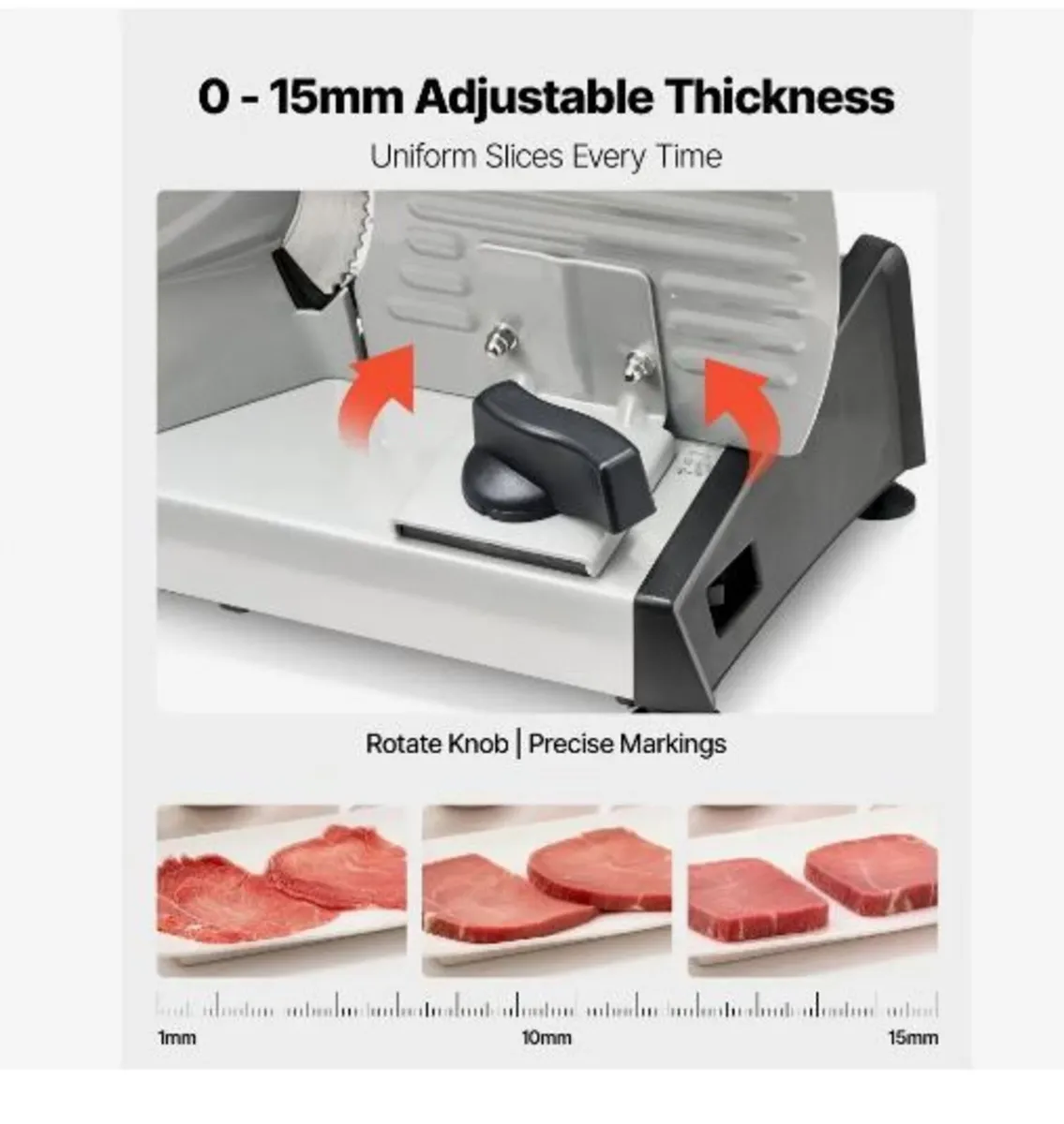 Meat Slicer, 200W Electric Deli Slicer Machine - Image 3