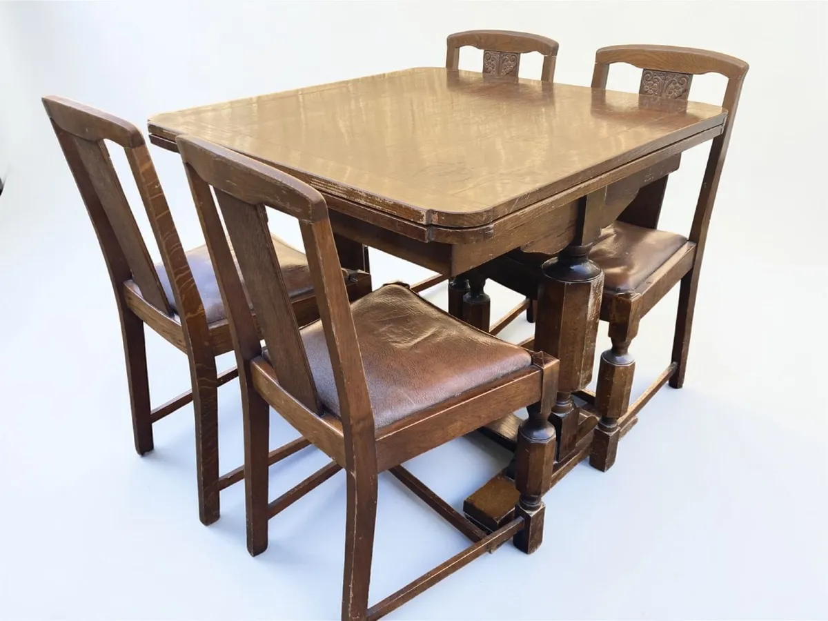 Vintage Table and Chairs X 4 - Extending - Image 4