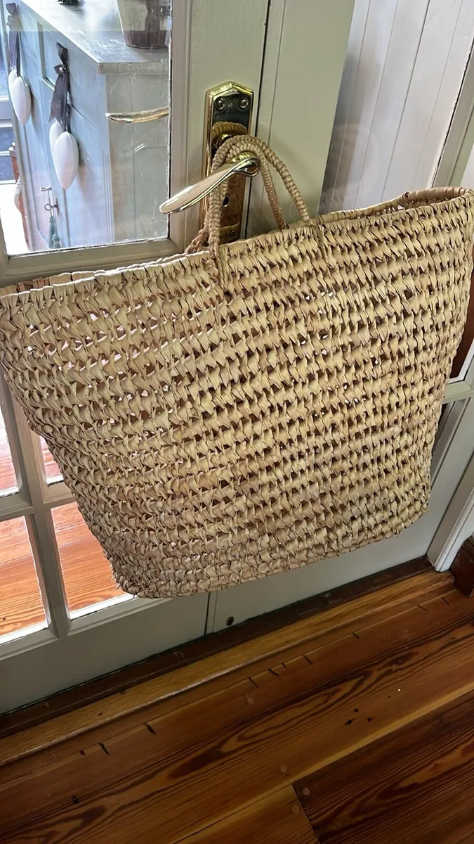 Large straw shopping style basket