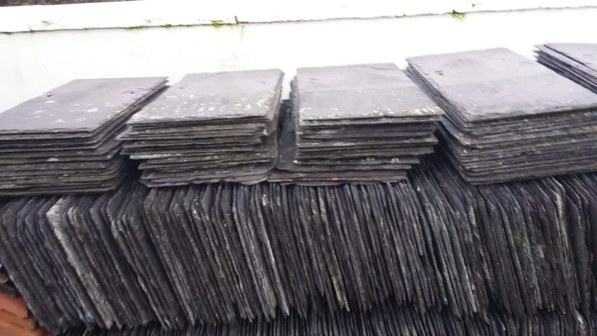 Bangor slates chimney pots floor ridge roof tiles - Image 1