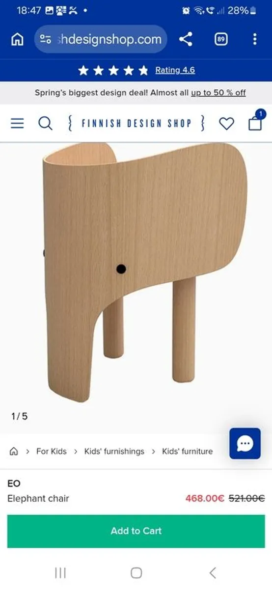 Designer Kids table and  elephant chair by Danish brand EO - Image 3