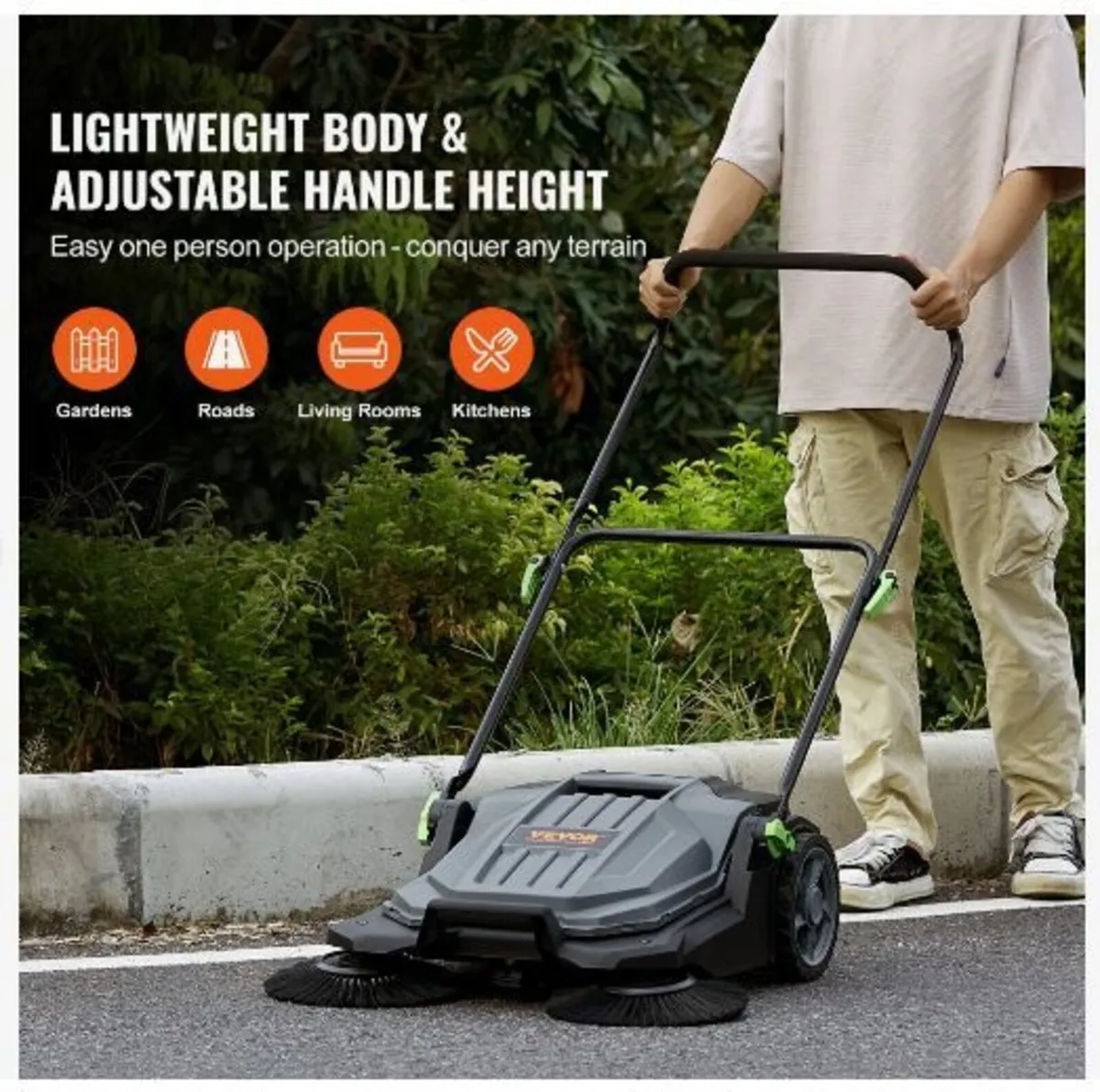 Walk-behind Hand Push Floor Sweeper, 65 cm - Image 4