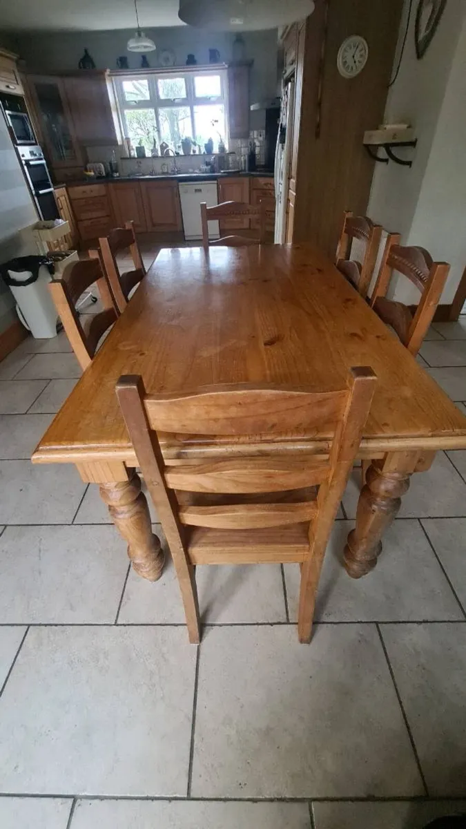Solid Wood Table and 6 Chairs - Image 1