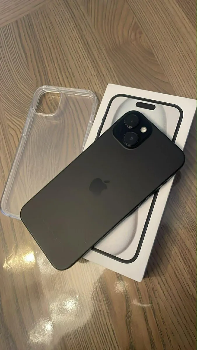 iPhone 15 plus black sim free 128GB with box - Image 1