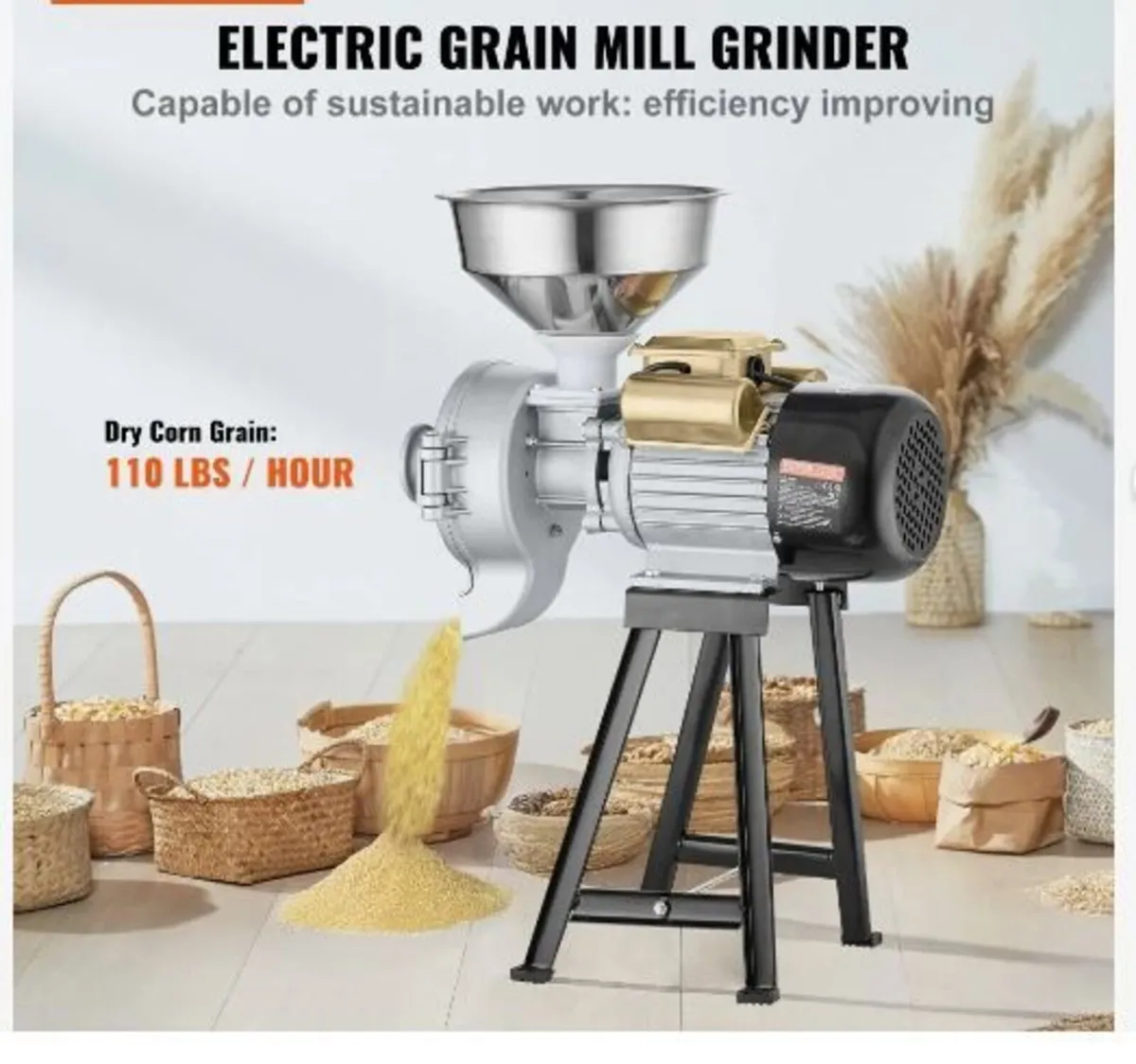 Electric Grain Mill Grinder, 3000W - Image 3