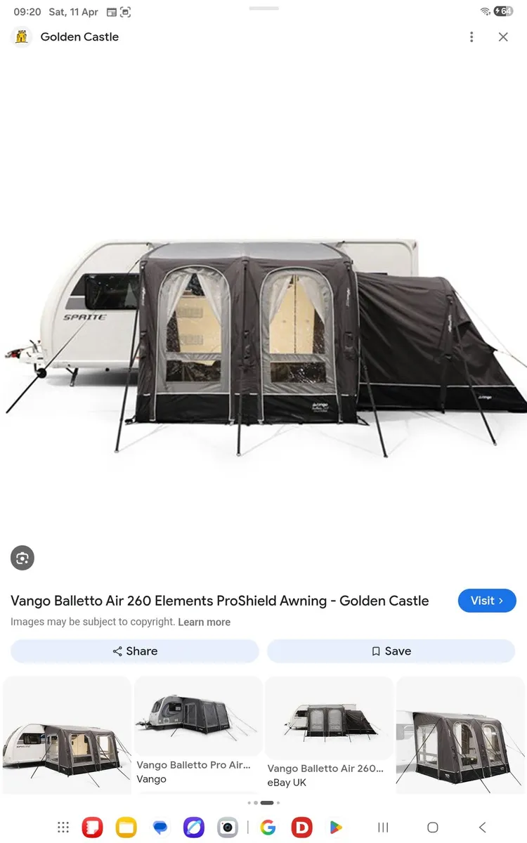 Caravan vango balletto 260 proshield air awning - Image 1