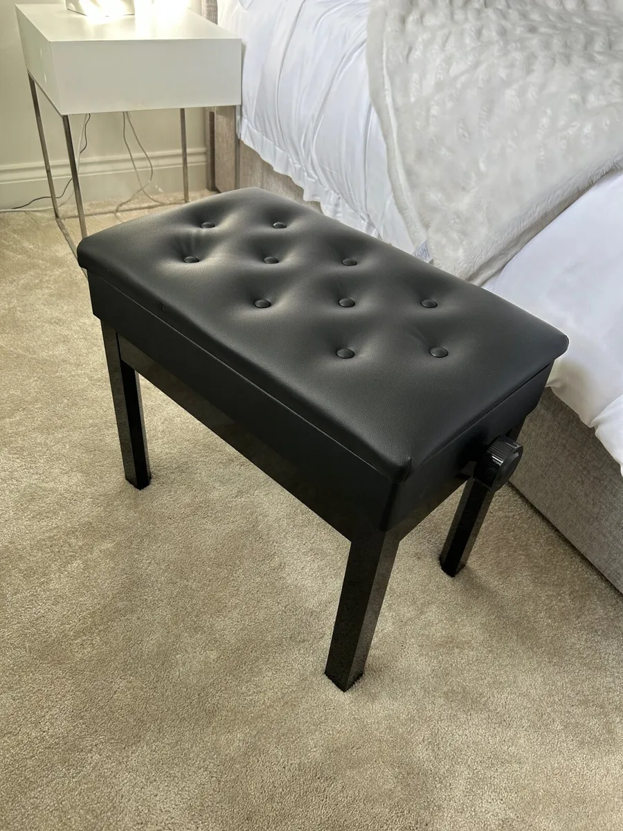 Height Adjustable Piano Stool with Storage - Image 2