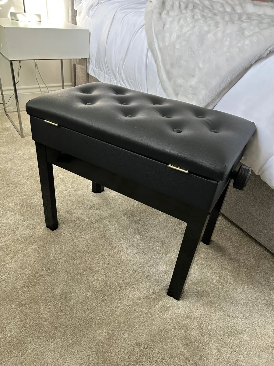 Height Adjustable Piano Stool with Storage - Image 3