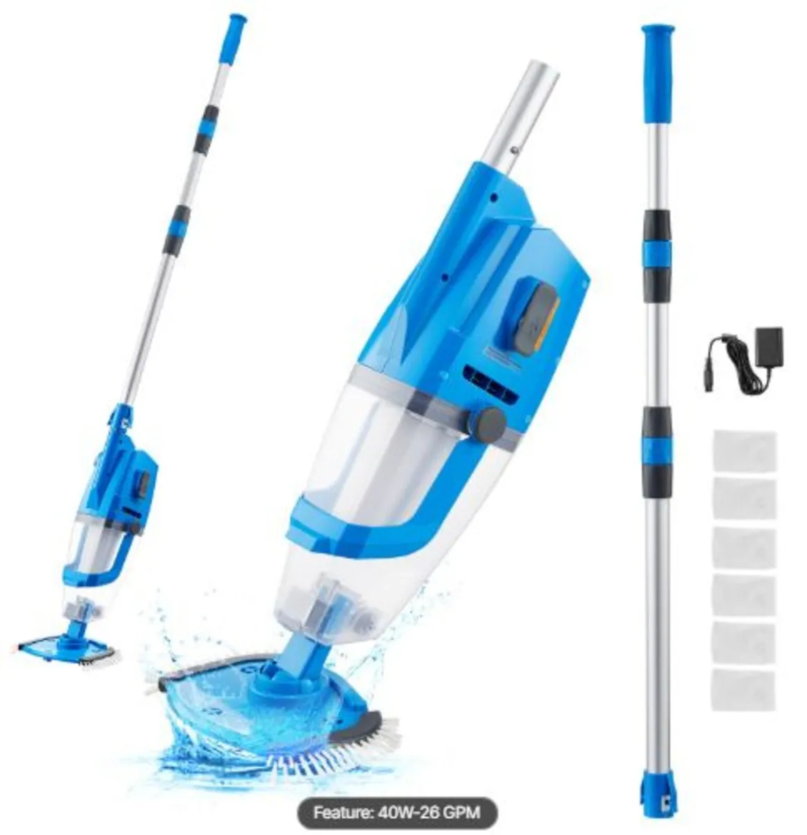 Pool Vacuum, 26 GPM Handheld Cordless Hot Tub - Image 1