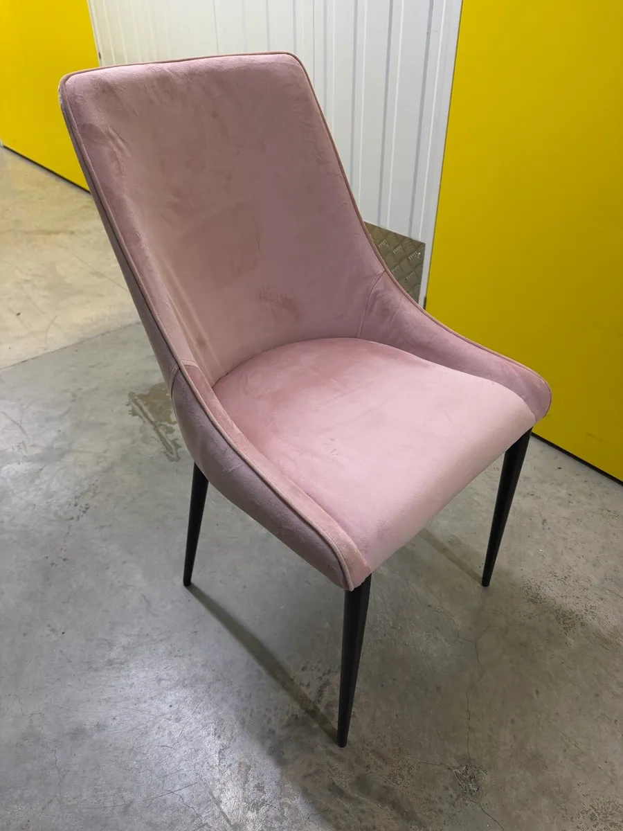 Pink Velvet Dining Chairs - Image 1