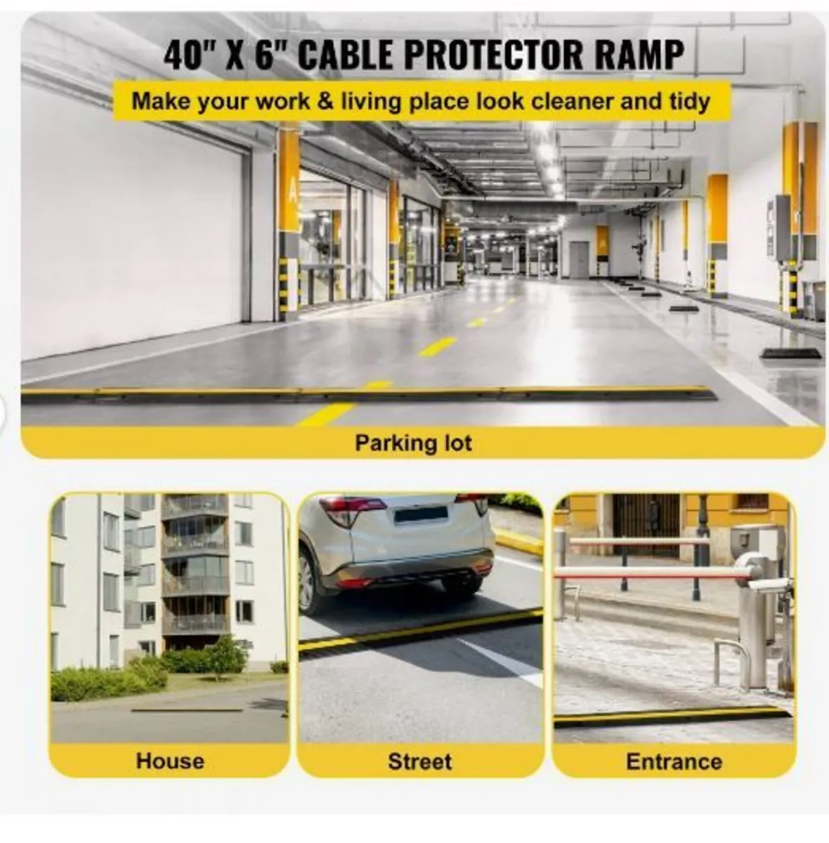 4 Pack of 1-Channel Rubber Cable Protector - Image 3