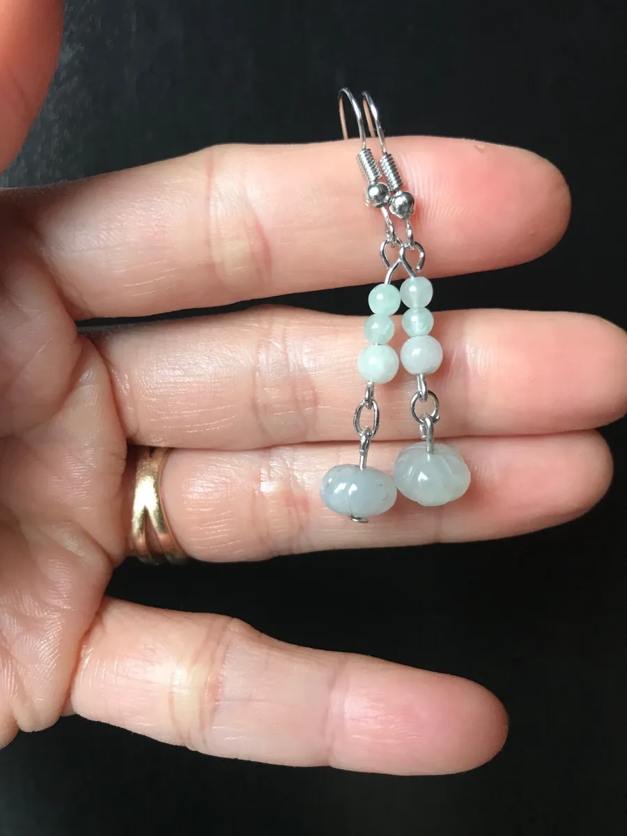 Handmade Jadeite Jade Earrings - Image 3