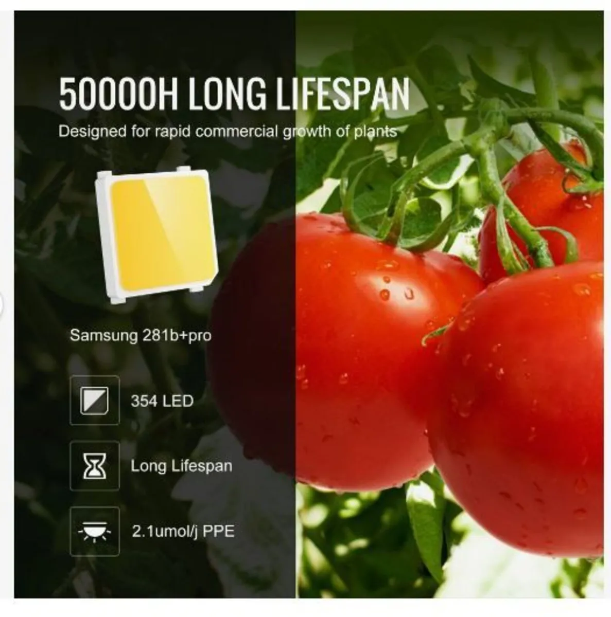 LED Grow Light, 150W Full Spectrum Dimmable - Image 2