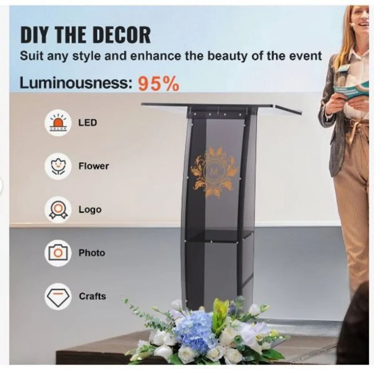 Acrylic Podium, 119 cm Tall - Image 4