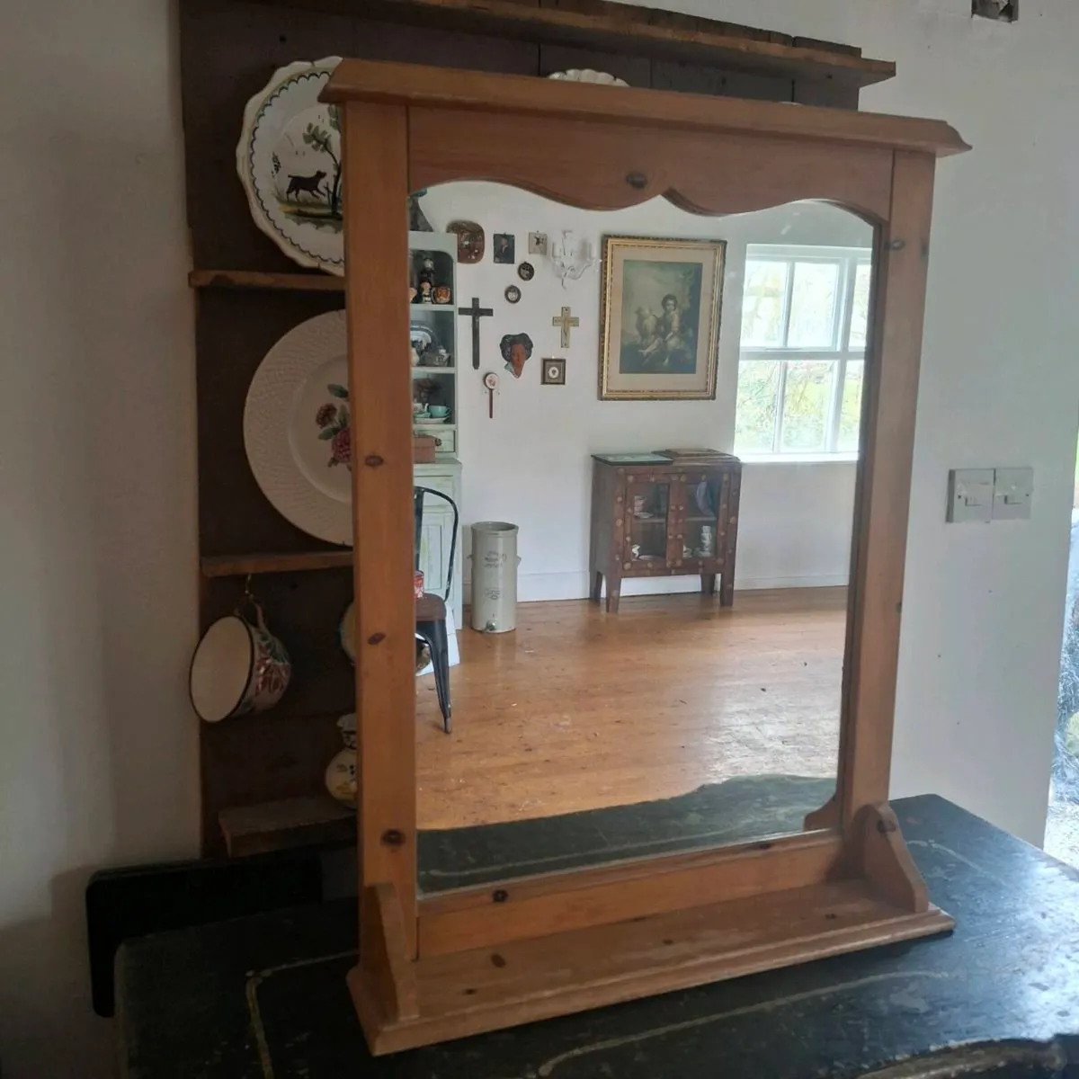 Over Mantle Pine Mirror - Image 1