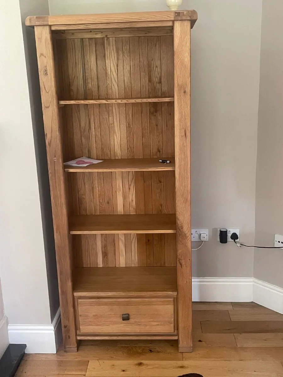 Oak Book Shelf and Oak TV Stand - Image 1
