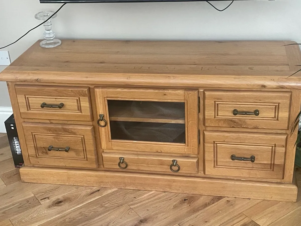Oak Book Shelf and Oak TV Stand - Image 2