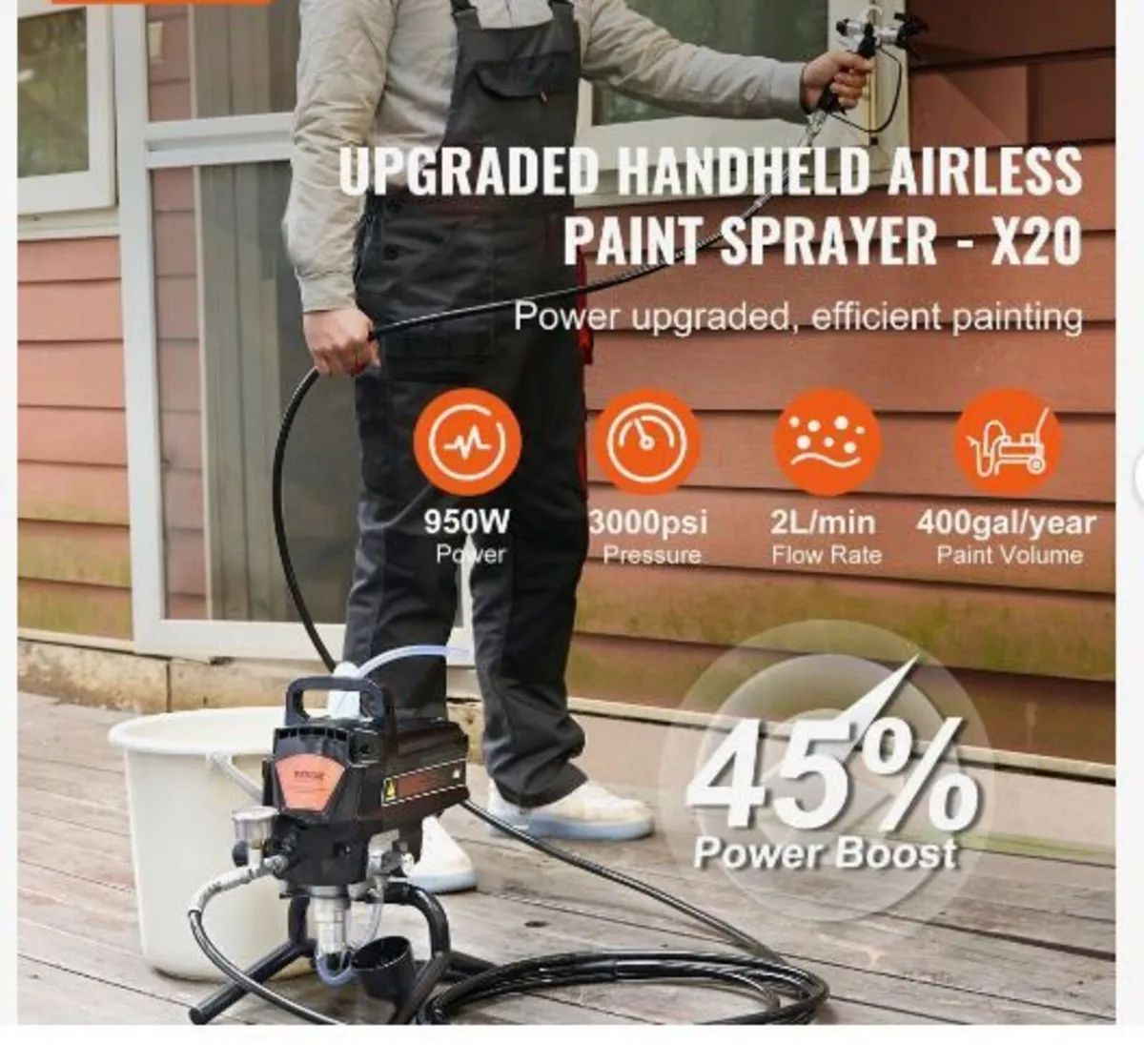 Stand Airless Paint Sprayer, 950W - Image 2