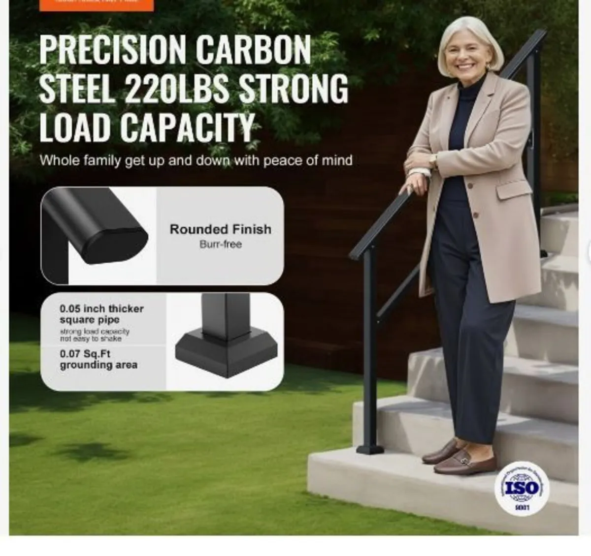 Handrails for Outdoor Steps, 4-5 Step - Image 2