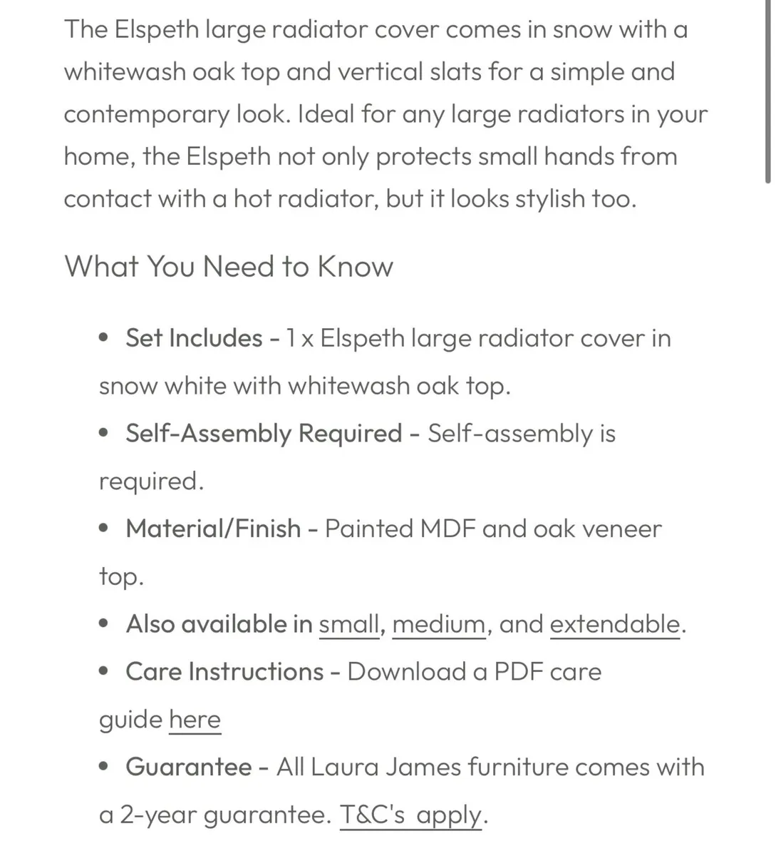 Elspeth Radiator cover from Laura James - Image 4