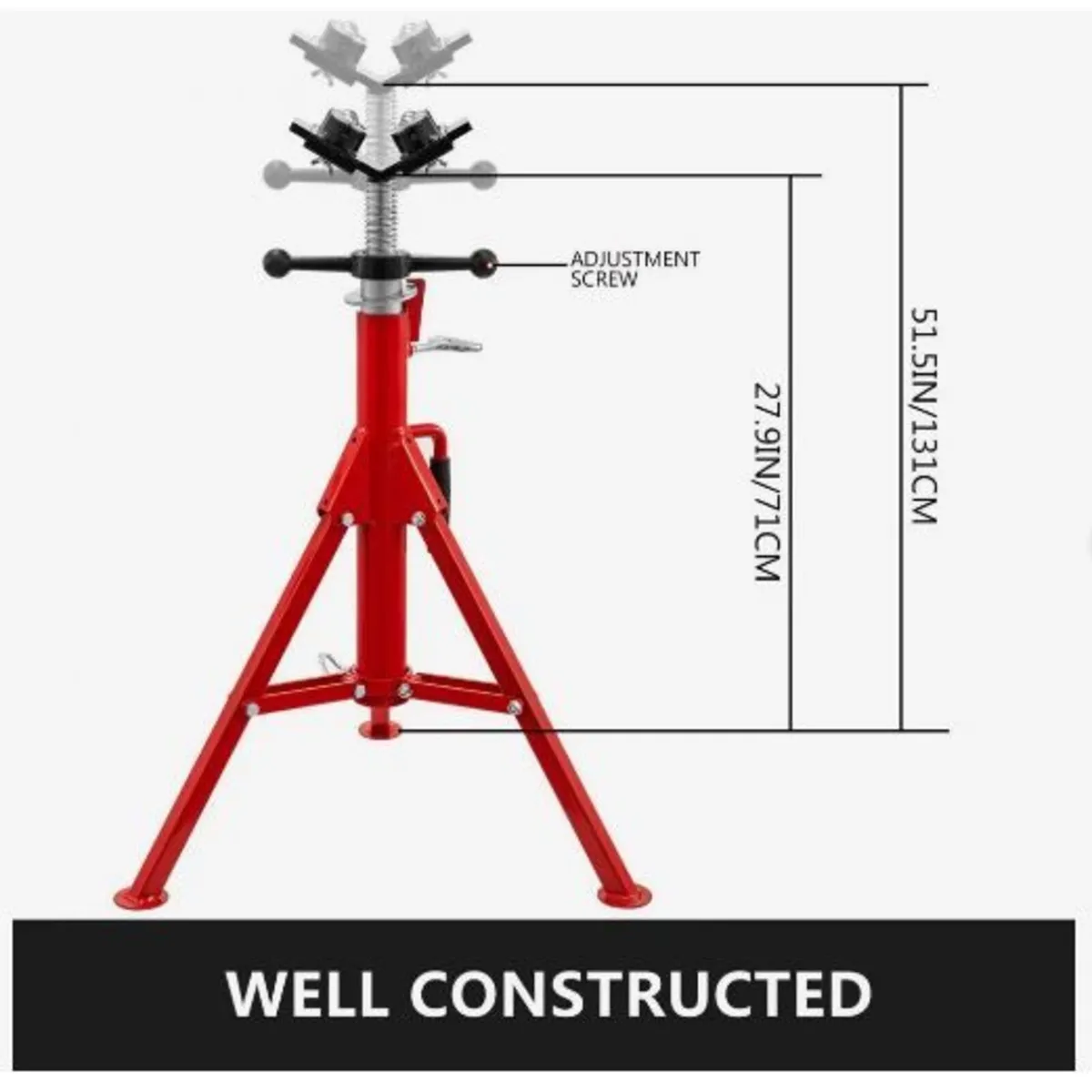 Pipe Jack Stand With 2-Ball Transfer V-Head - Image 3